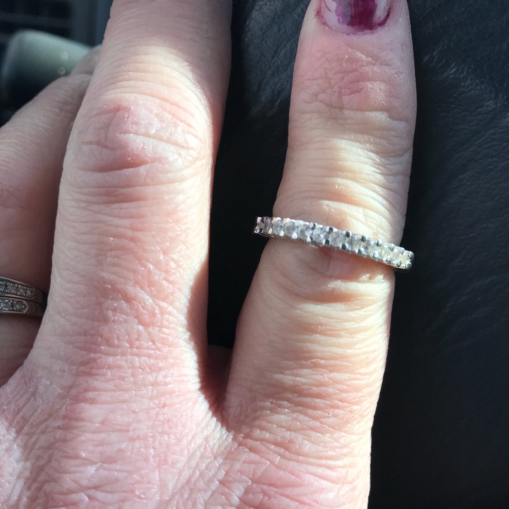 Sterling silver diamond ring